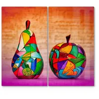 Deqori Herdabdeckplatten Glas | 2er Set 60x52 cm |