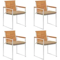 VidaXL Gartenstuhl 4 St. mit Kissen 4 x 4