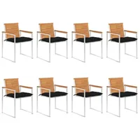 VidaXL Gartenstuhl 8 St. mit Kissen 8 x 8