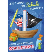 Perleberg - schöne Karte zum Schulanfang mit Pirat &