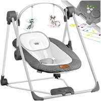 Kidiz KIDIZ® Babywippe Babyschaukel mit 5 Geschwindigkeitseinstellungen zusammenklappbarer Baby