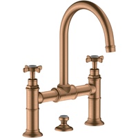 Hansgrohe Axor Montreux 2-Griff Waschtischarmatur 220 Zugstangen-Ablaufgarnitur - Brushed