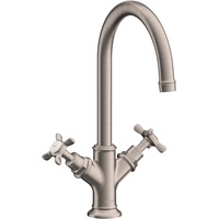 Hansgrohe Axor Montreux 2-Griff-Waschtischarmatur 210 Zugstangen-Ablaufgarnitur - Edelstahl