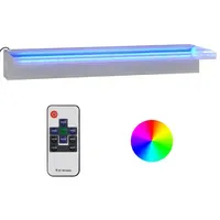 VidaXL Wasserfall Wasserfall-Element mit RGB LEDs Edelstahl 60 cm