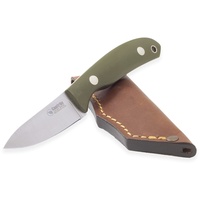 Casström Safari Mini-Hunter – Olivgrünes G10, Lederscheide