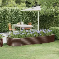 VidaXL Hochbeet Pulverbeschichteter Stahl 249x100x36 cm Braun