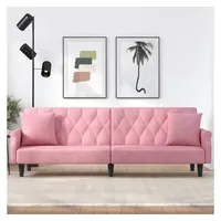 VidaXL Schlafsofa mit Armlehnen Rosa Samt