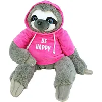 BEMIRO Faultier mit Pullover Plüschtier pink Be Happy" -