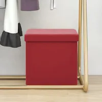 VidaXL Hocker mit Stauraum Weinrot PVC