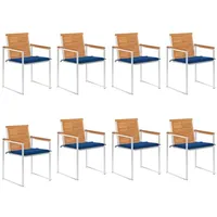 VidaXL Gartenstuhl 8 St. mit Kissen 8 x 8