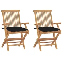 VidaXL Gartenstuhl 60 x 113,5 x 20,7 cm schwarz