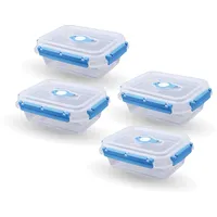 BestLivings Frischhaltedose rund blau 0,9 l 4-teiliges Set