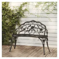 VidaXL Gartenbank 100 cm Aluminiumguss Schwarz