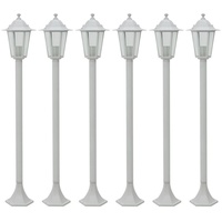 VidaXL Garten-Pollerleuchte 6 Stk. E27 110 cm Aluminium Weiß