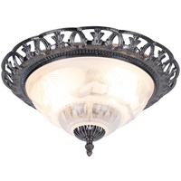 GLOBO Deckenlampe, Perlmutt Glasschirm Metall, weiß, antik, D 33cm