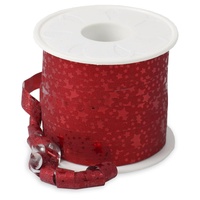 Präsent Geschenkband Glitter Star mattglänzend rot 10,0 mm x