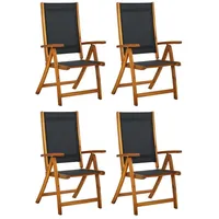 VidaXL Gartenstühle 4 Stk. Klappbar Massivholz Akazie und Textilene