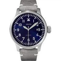 ARISTO Herren Uhr Armbanduhr Fliegeruhr Beobachter Automatik 3H209 Leder