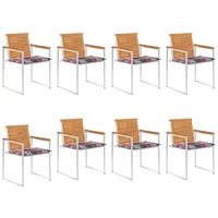 VidaXL Gartenstuhl 8 St. mit Kissen 8 x 8