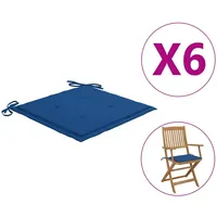 VidaXL Gartenstuhl-Kissen 6 Stk. Königsblau 40x40x3 cm Oxford-Gewebe