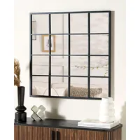 Beliani Wandspiegel Schwarz Metall Quadratisch, 78x78x3 cm