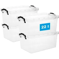 Centi 4er Set Aufbewahrungsbox mit Deckel 22 Liter Boxen