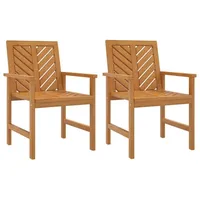 VidaXL Garten-Essstühle 2 Stk. Massivholz Akazie
