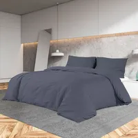 VidaXL Bettwäsche-Set Anthrazit 140x200 cm Leichte Mikrofaser