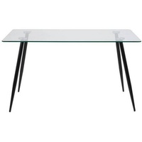 MID.YOU Esstisch Klar, Glas, rechteckig, konisch, 80x75x140 cm, Esszimmer,