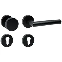 Ck-türbeschläge Drückergarnitur New Orleans Schwarz matt für Zimmertüren DIN-Norm