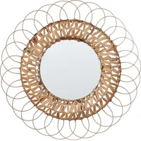 Beliani Wandspiegel, PAMOL 67 cm, 67 cm Geflecht Naturfarben
