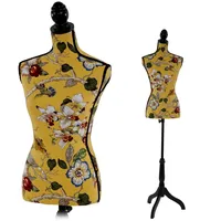 Mendler Schneiderpuppe T222, Schaufensterpuppe Torso weiblich, Fiberglas ~ Gelb
