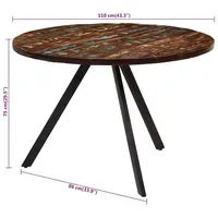 VidaXL Esstisch 110 x 75 cm mehrfarbig