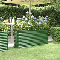 VidaXL Hochbeet Pulverbeschichteter Stahl 152x40x68 cm Grün