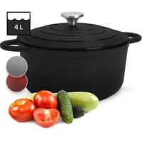 Klarstein - Toci Bräter aus Gusseisen für Induktion, 4L