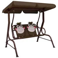 VidaXL Kinder-Hollywoodschaukel Braun 115×75×110 cm Stoff