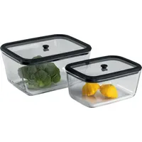 CHEF CUISINE Vakuum-Glasbehälter 2er Set weiß 1,35 l, 2,55