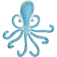 Relaxdays Garderobenhaken Oktopus Hellblau