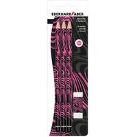 Eberhard Faber Bleistift-Set HB schwarz/neon pink, 1 Set