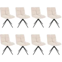 Home Deluxe Esszimmerstuhl drehbar 8er Set NODA – Creme
