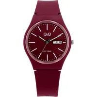 Q&Q Unisex - Uhr Silikonarmband in bordeaux, 10 Bar