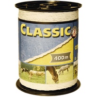 Kerbl 449113 CLASSIC Weidezaunlitze, Weiß, 9 Leiter, 400m Länge