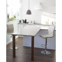 Beliani Set mit 2 Barstühlen LUCERNE Kunstleder drehbar Hellbeige