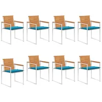 VidaXL Gartenstuhl 8 St. mit Kissen 8 x 8