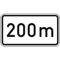 Adco Zusatzschild 1004, 231x420mm Text: 200m RAL-Gütezeichen Folie RA2
