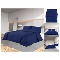 VidaXL Bettwäsche-Set Marineblau 260x240 cm Leichte Mikrofaser
