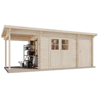 Alpholz Gartenhaus Korfu Pultdach Unbehandelt 481 cm x 224