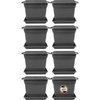 Centi Pflanztopf Blumentopf 8er Set, XXL 40x40cm Blumenkübel schwarz