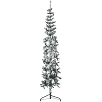 VidaXL Künstlicher Halb-Weihnachtsbaum mit Schnee Schlank 240 cm