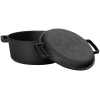 BRIZOLL Gusseisen Topf 4L Gusseisentopf Ø 24cm Brotbacken Kochtopf